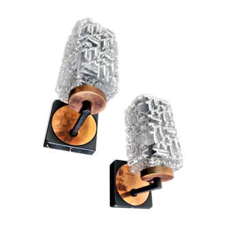 Pair of wall lamps vintage lamps 50 60 art deco style