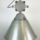 Industrial explosion proof lamp with aluminium shade from polam, 1970s