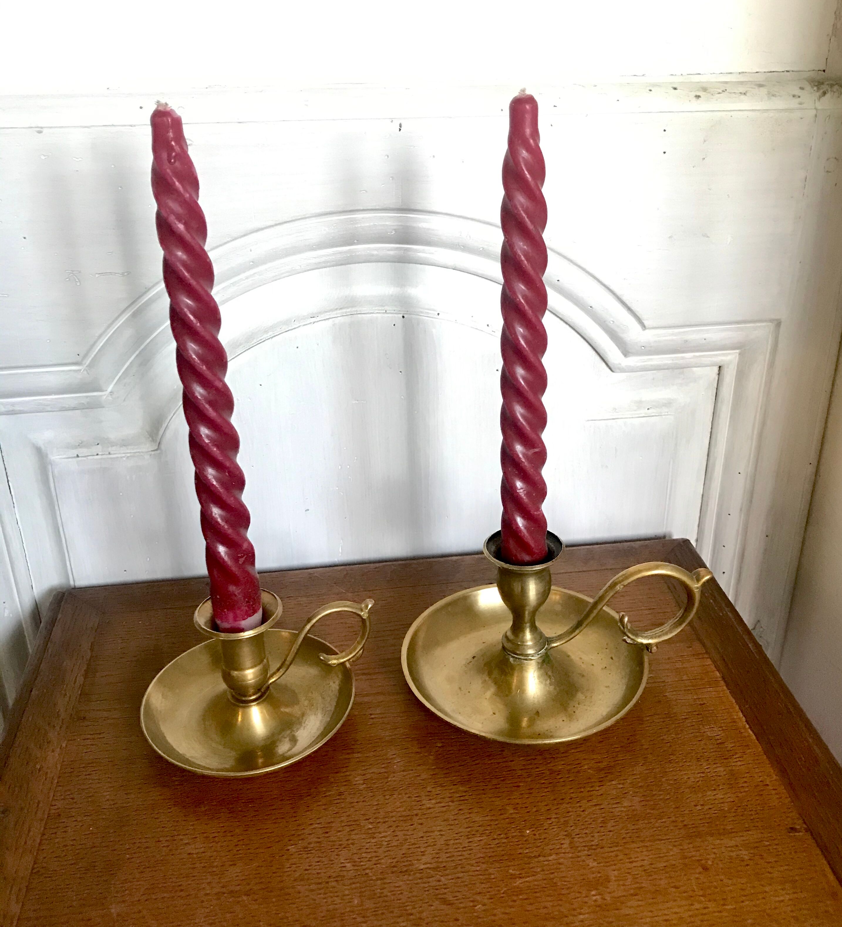 Pair of brass candlesticks