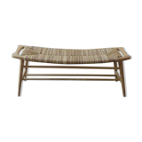 Rattan teak bench