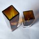 Pair of amber glass vases – Murano Sommerso style