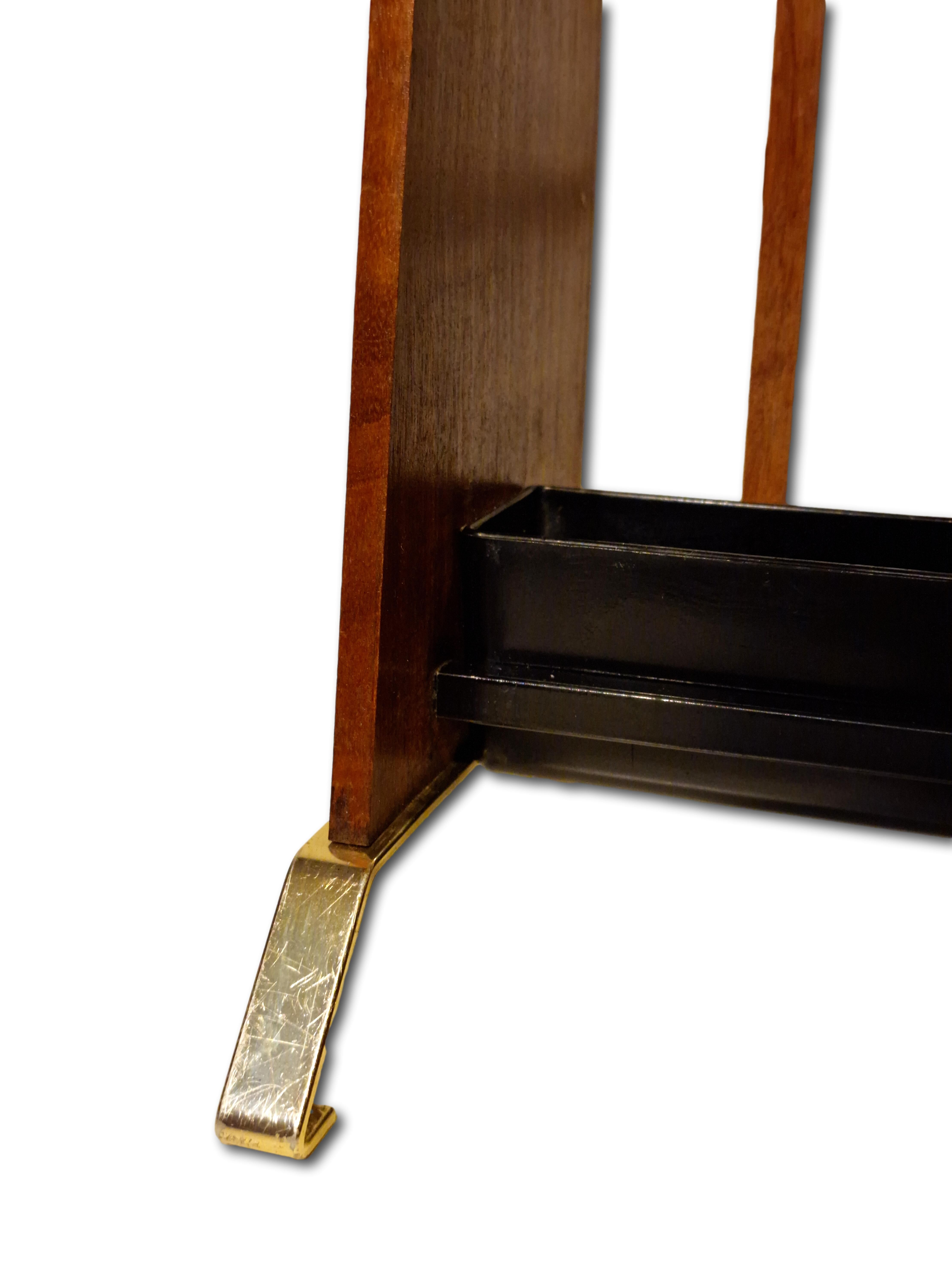 Italian umbrella door in teak and metal, 1960s