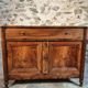 Antique French Walnut Sideboard - 19th Century Buffet with Drawer and Double Doors - Rustic Farmhouse Storage
