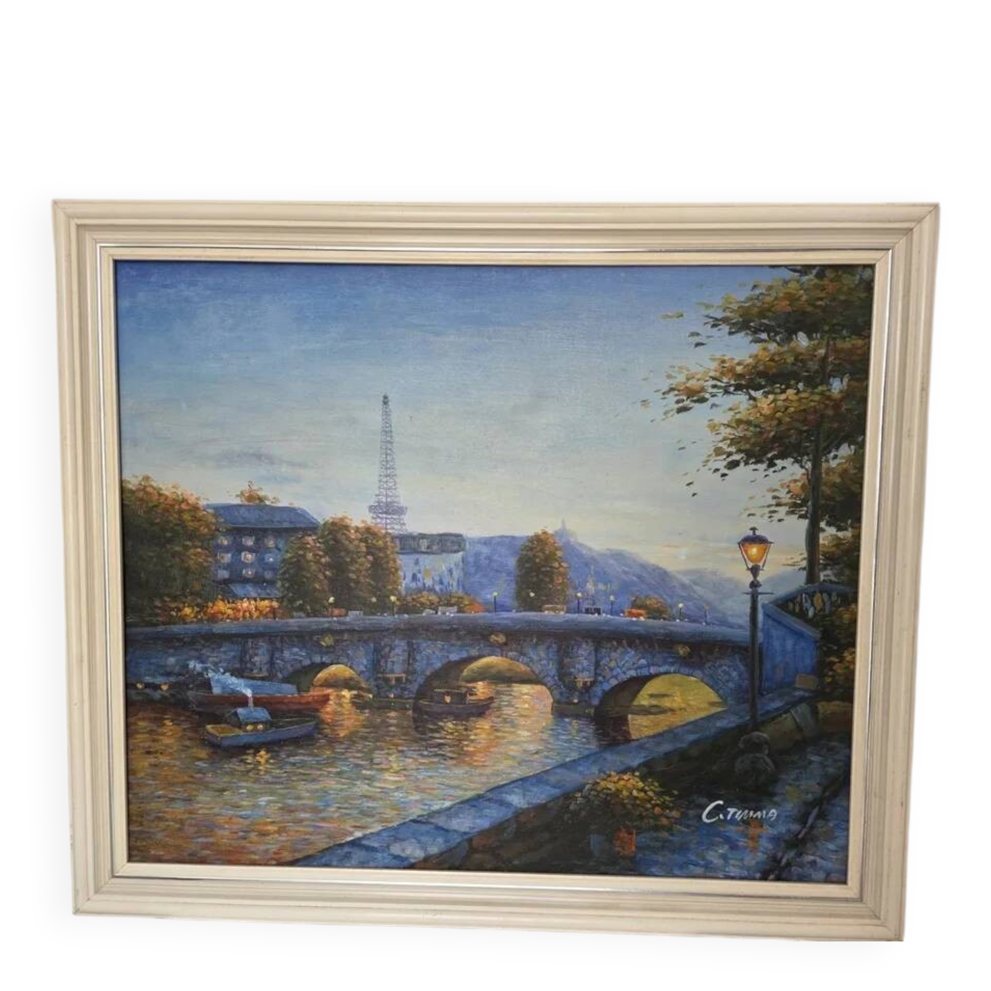 Paris painting signed C.Timma landscape