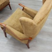 1950s Camea Italian reclining armchairs dralon velvet, set of 2