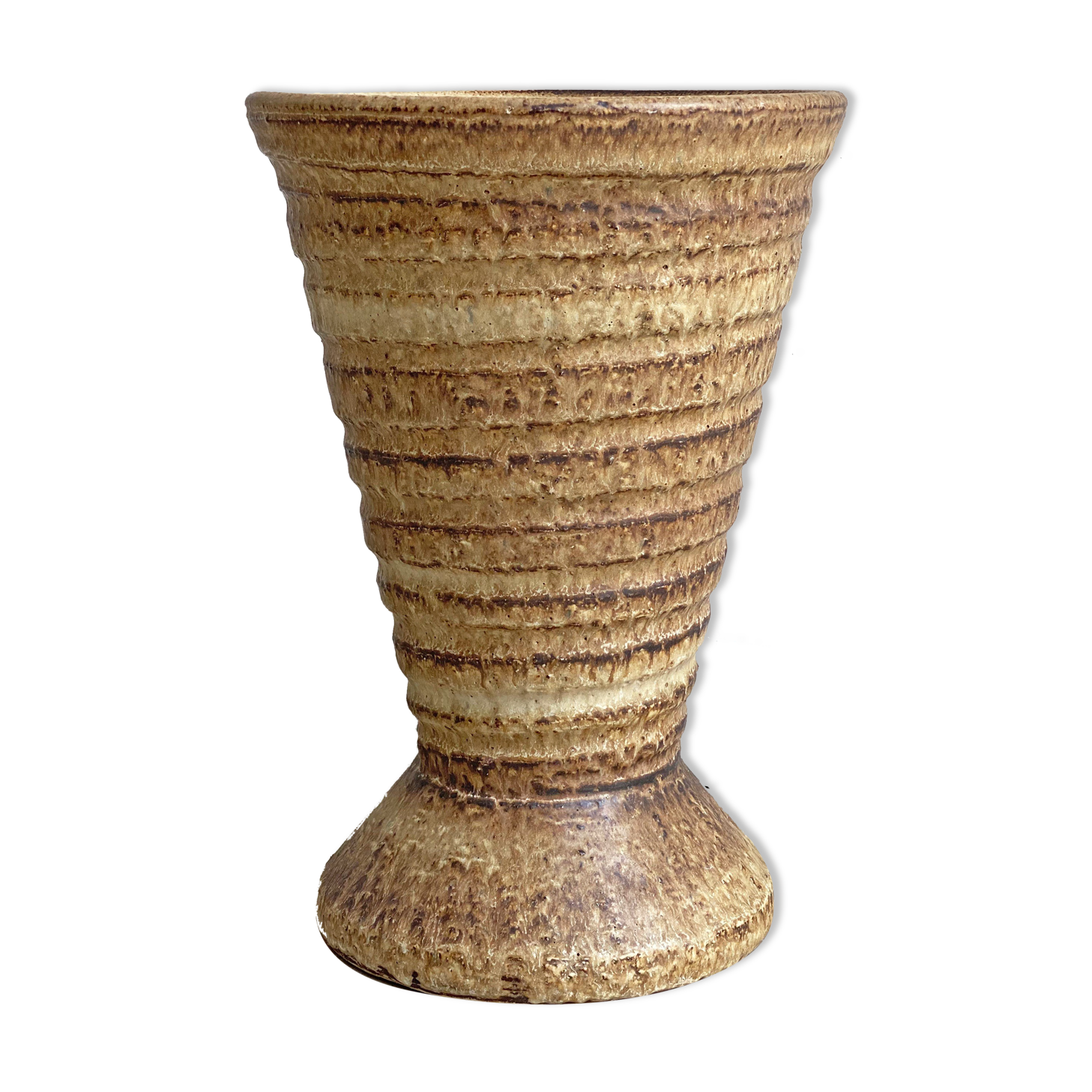 Vintage heavy ceramic diabolo vase