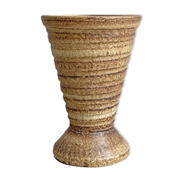 Vase diabolo en céramique lourde vintage