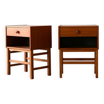 Pair of square nightstands of Nordic manufacture