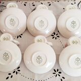 Vintage red earthenware coffee set, Swiss Landscape, Italy