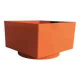 Jardinière à roulettes Grosfillex en plastique orange - vintage 1970