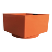 Jardinière à roulettes Grosfillex en plastique orange - vintage 1970