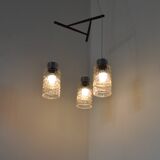 Plafonnier mid-century en teck et verre, danemark, 1960s