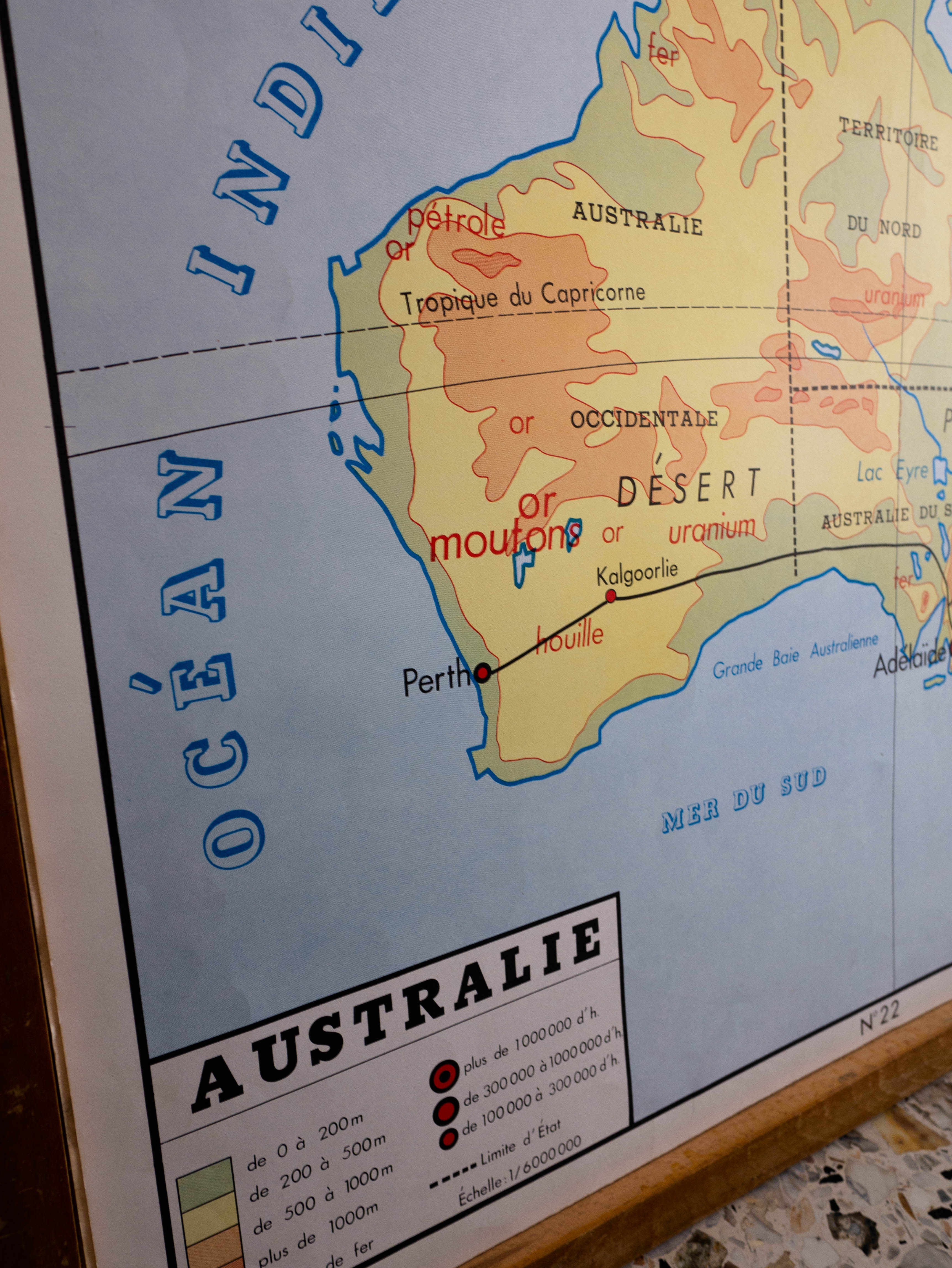 School map rossignol front and back, 1950s