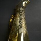 Beer pitcher (can) in engraved ambrino blown glass