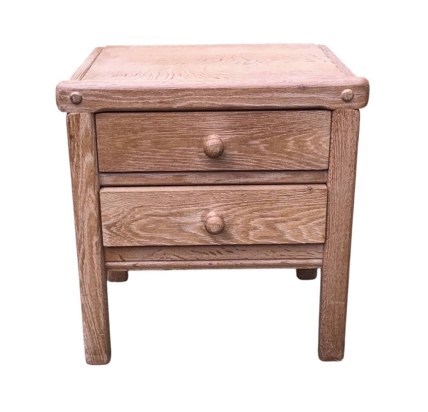 Pair of solid oak bedside tables circa 70-80