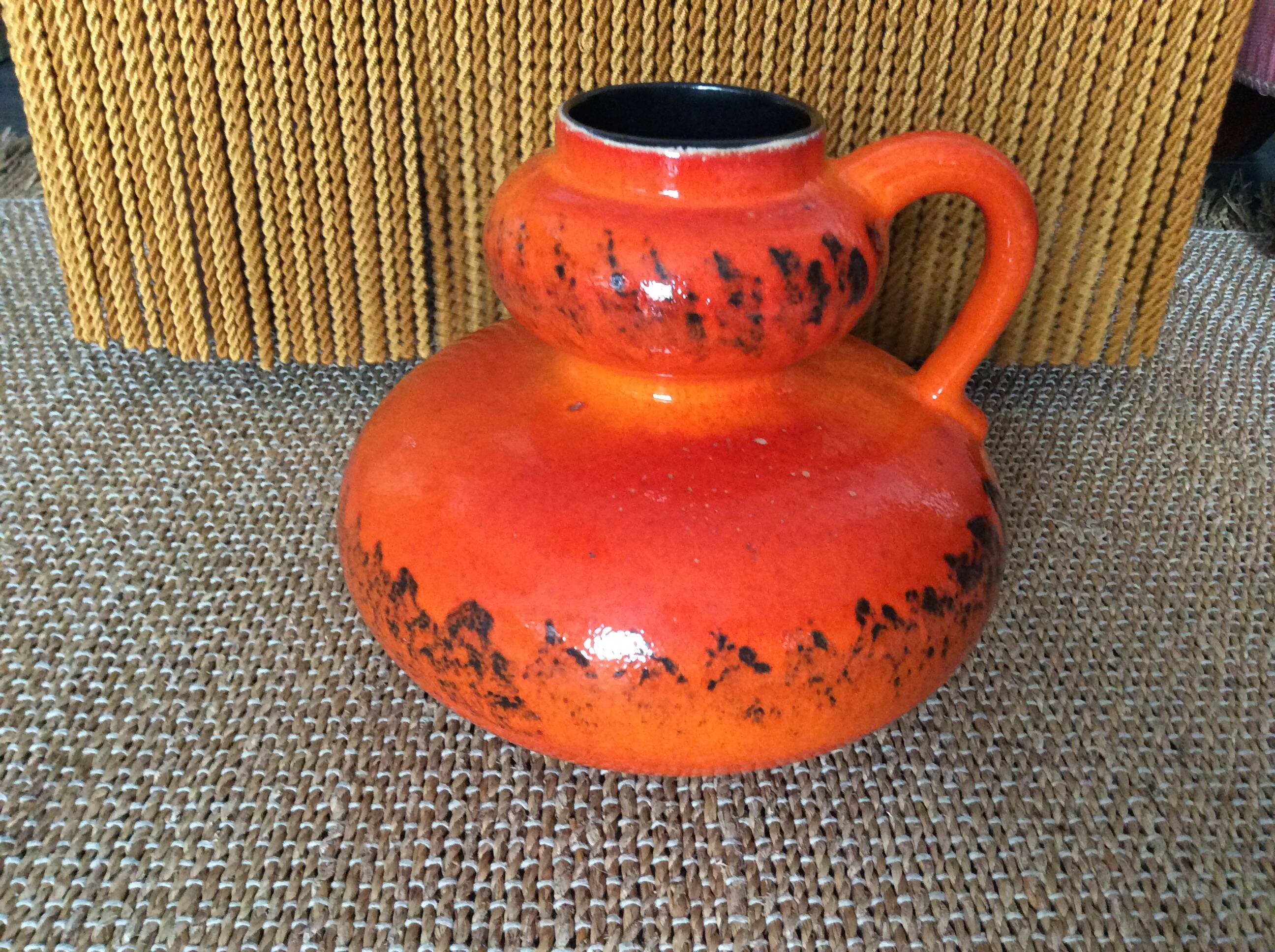 Vase  en céramique orange