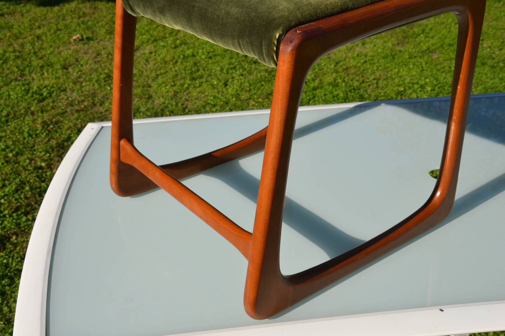 Scandinavian "sledge" chair in teak by Baumann