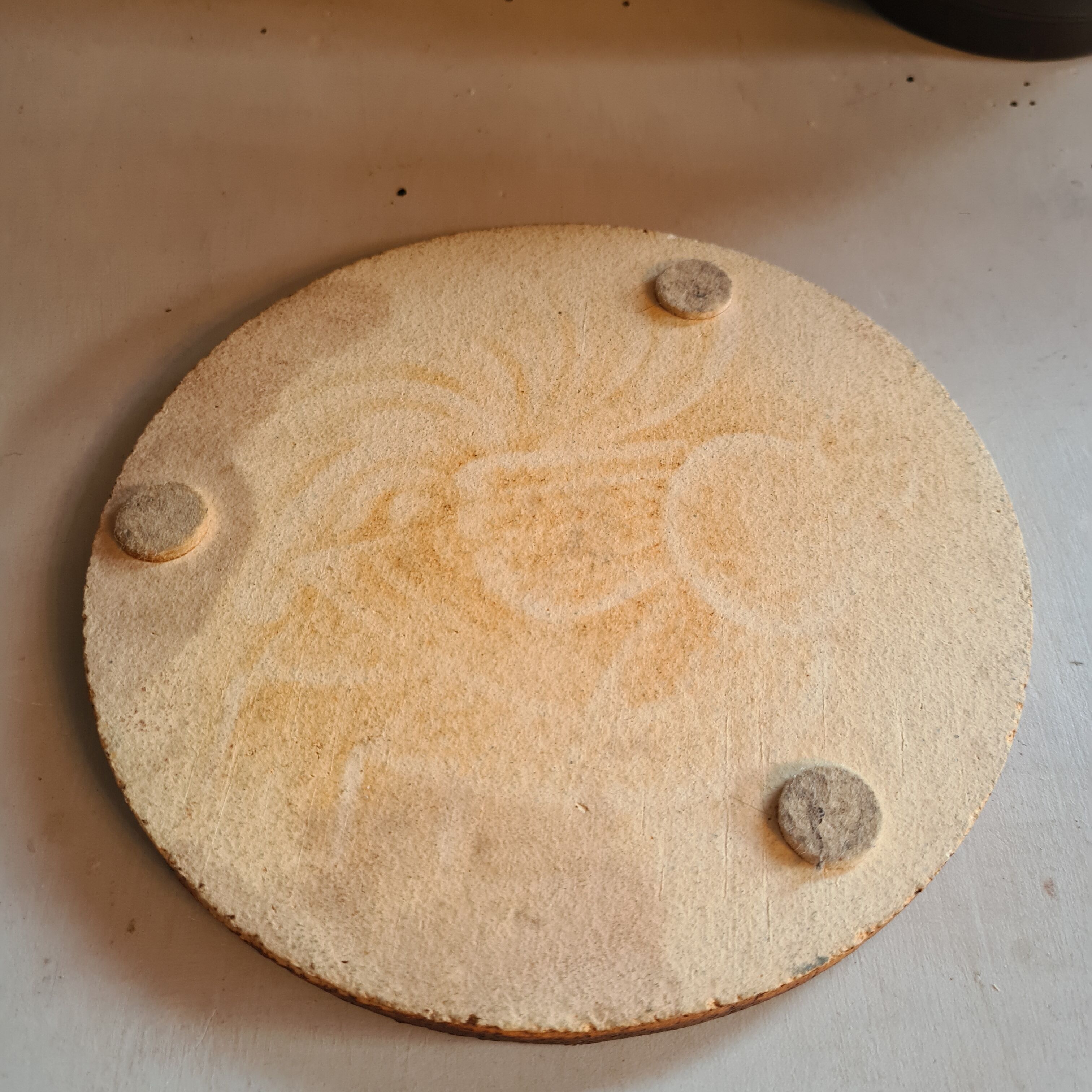 Vallauris ceramic trivia signed Roger Capron polychrome rooster pattern