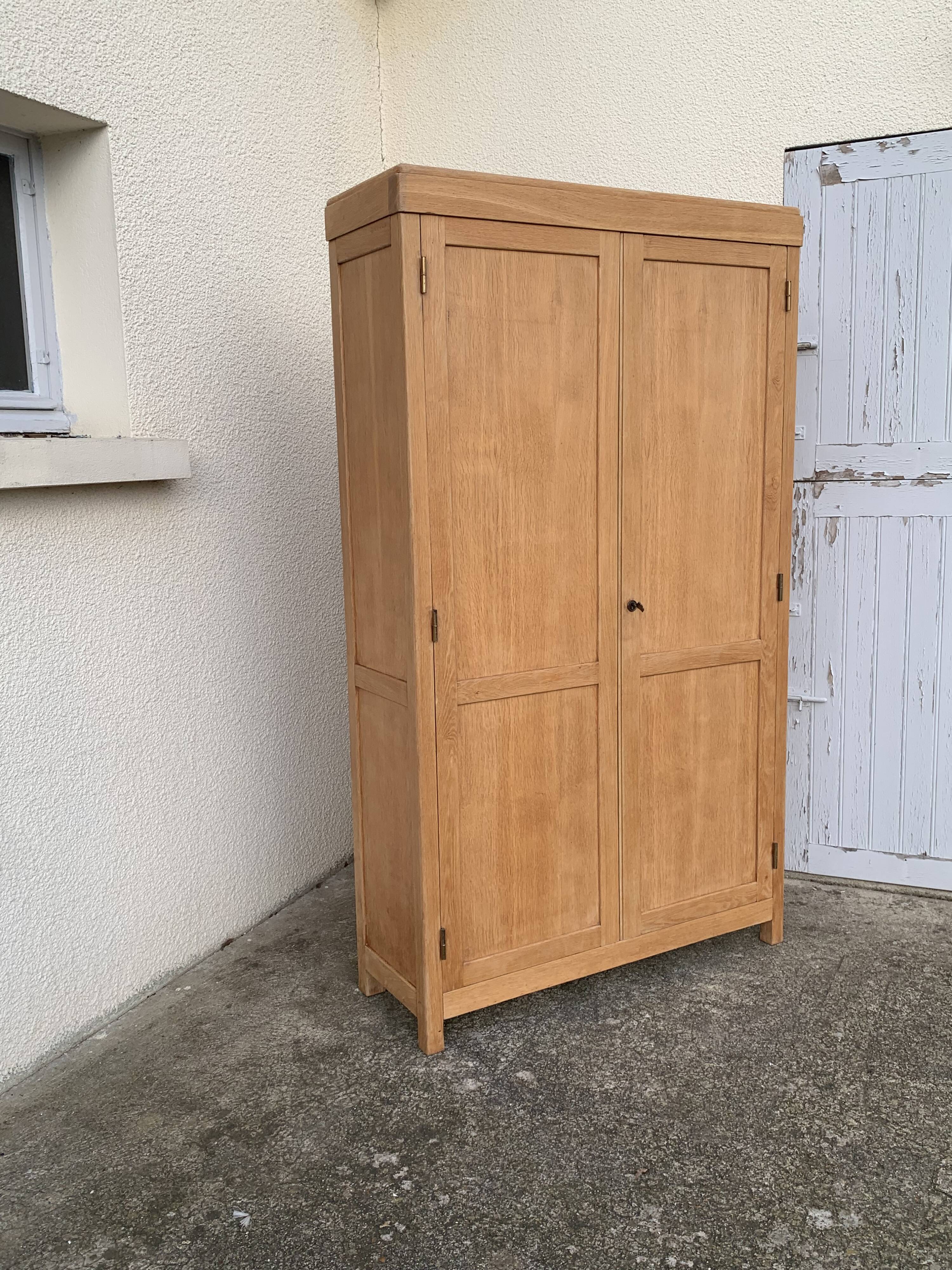 Parisian wardrobe solid oak raw 1940