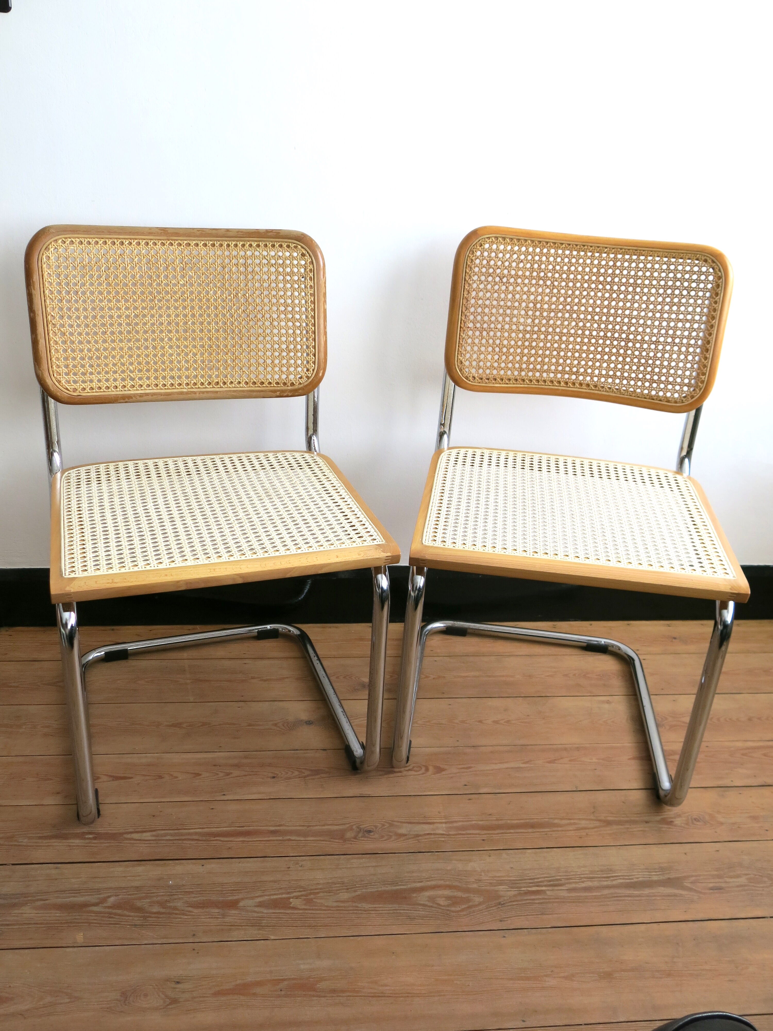 Duo of chairs Cesca B32 by Marcel Breuer