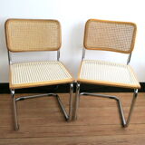 Duo of chairs Cesca B32 by Marcel Breuer