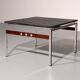 Table basse en ardoise, chrome et bois, 1970 Danemark