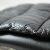 Vintage Lounge daybed in black leather by Mobel Italia - Italy