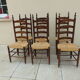 6 chairs straw and wood farmhouse old monastery