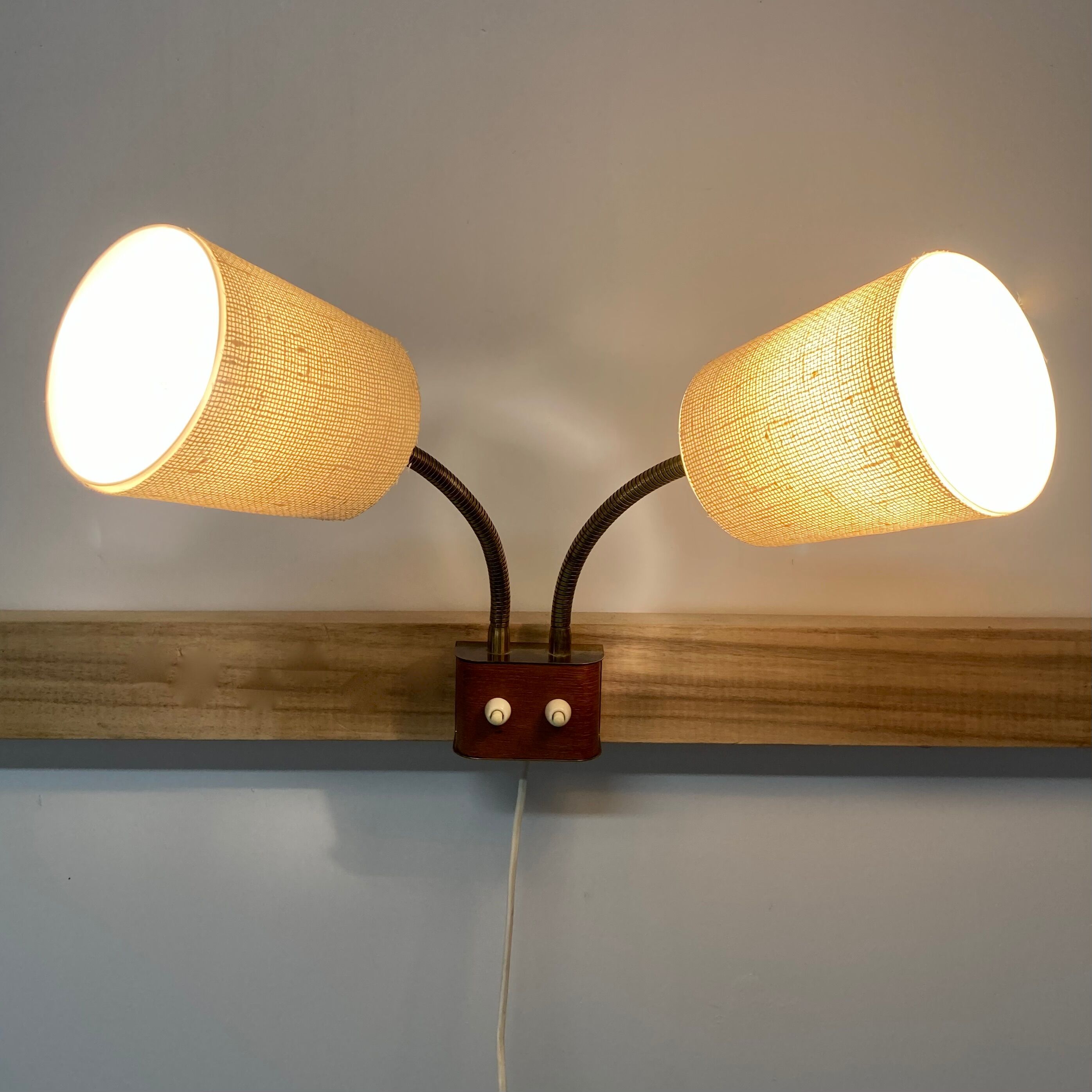 Modular double wall lamp scandinavian 1950
