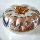Ice cube bucket pumpkin silver metal design 70s