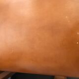 Set of 4 elm chairs and leather, 80s