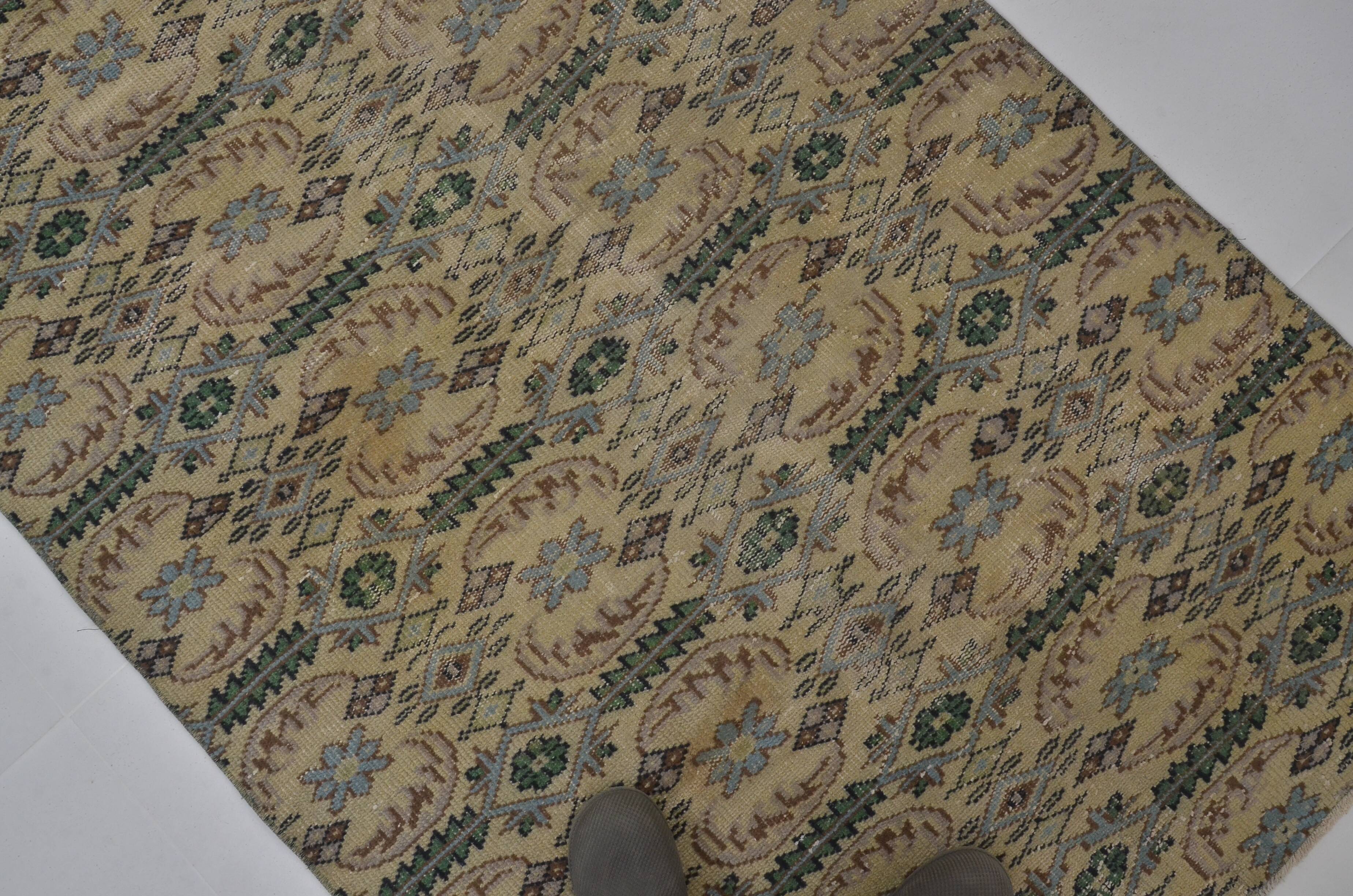 Geometric Vintage Oushak Floor Rug sku 1563