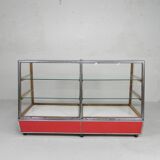 Vintage bakery display case, counter on castors 1950s