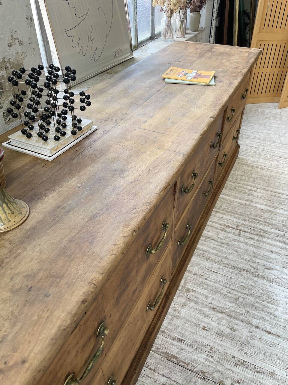 XXL walnut silk loom furniture from the 50s