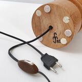 Wooden lamp foot turned vintage 1970