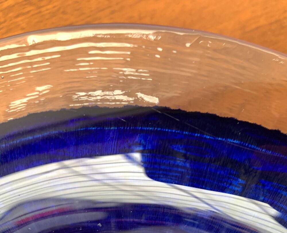 Mid-century Swedish glass bowl from Pukeberg Glass, 1960s.