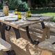 Table set, stools and benches