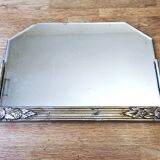 Antique Art Deco Mirror in carved wood with silver leaf - "Aimé"