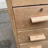 Bureau administratif extensible rénové en chêne du XIXème 130cm