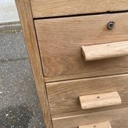 Bureau administratif extensible rénové en chêne du XIXème 130cm