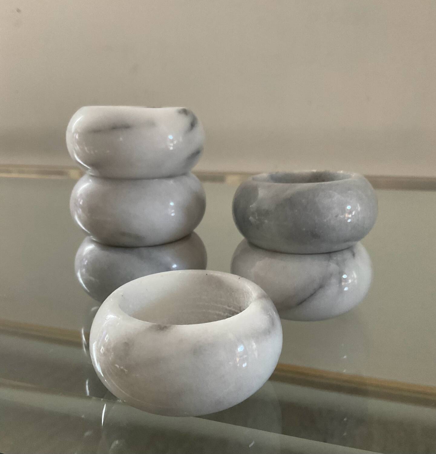 Series 6 vintage marble candle holders