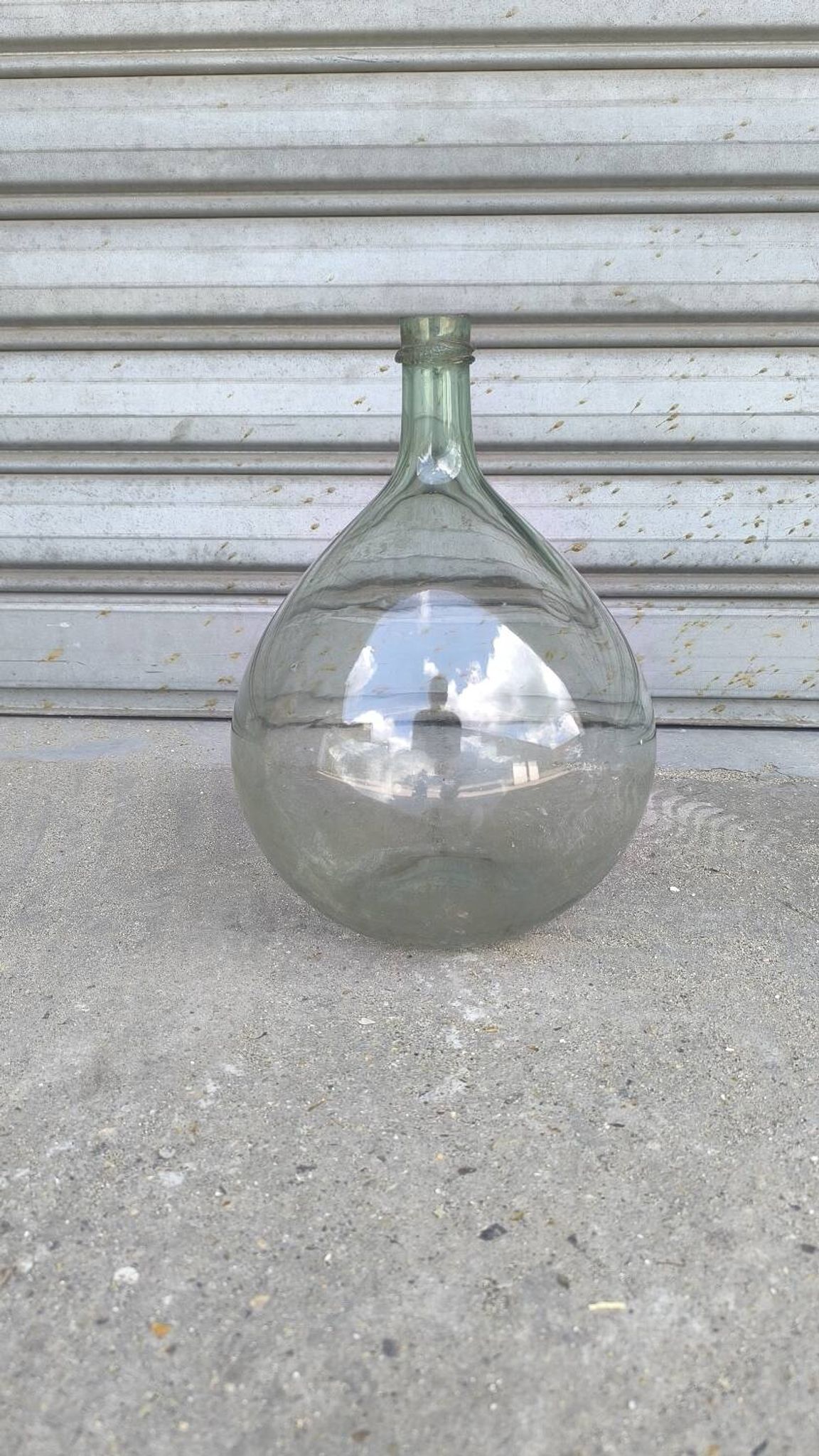 Dame-jeanne en verre soufflé vert