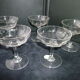 Set de 5 coupes à champagne anciennes en verre soufflé