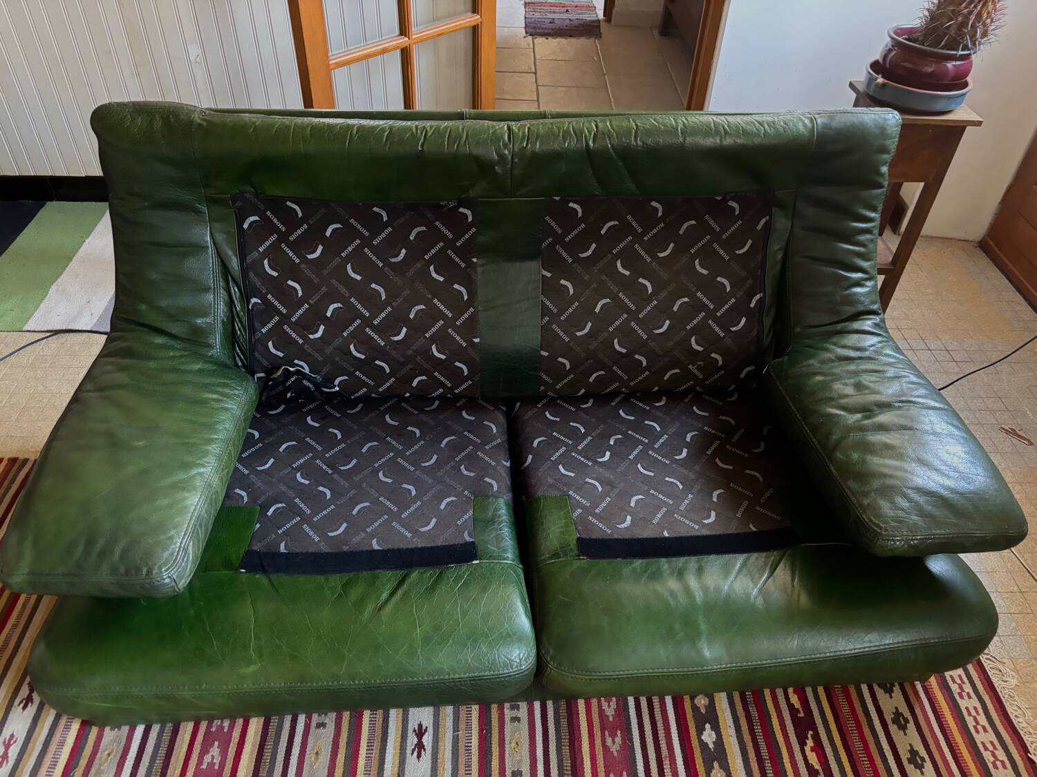 RocheBobois green sofa