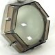 Veca, large exagonal ceiling lamp in glass and chrome. Italy 1970s