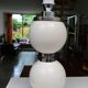 Delmas lamp base in white metal and chrome from the 70s