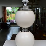 Delmas lamp base in white metal and chrome from the 70s