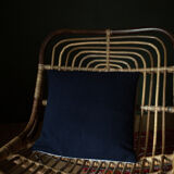 Navy blue upcycled cushion cover in wool 40x40cm