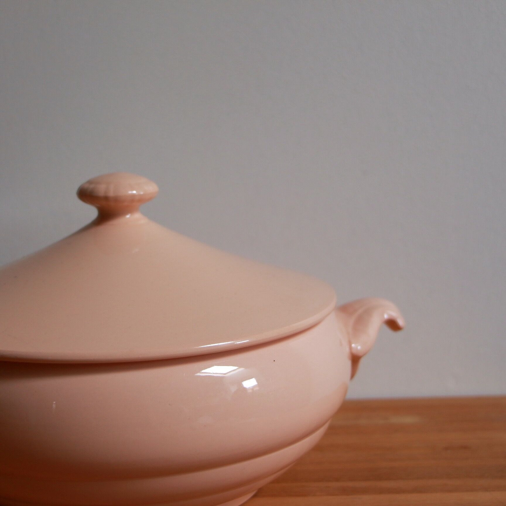 Pink Digoin soup bowl