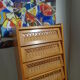 Chest of drawers vintage wood and rattan of the 50 feet compass